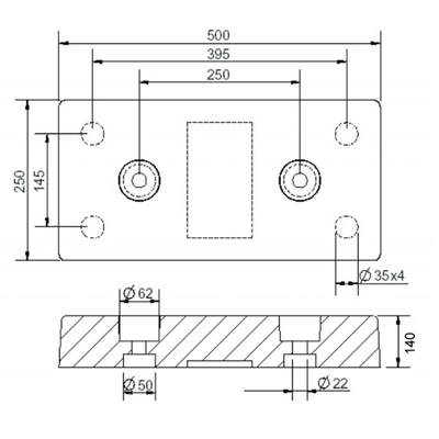 Odbój gumowy 510x250x140