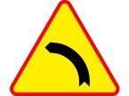 Znak A-2 - niebezpieczny zakręt w lewo