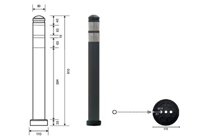 Słupek elastyczny demontowalny EMKA 03