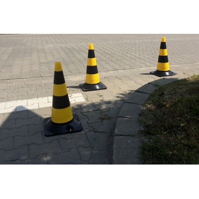 Pachołek drogowy żółto czarny PE 50 cm - elastyczny