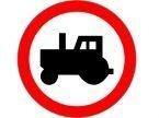 Znak B-6 - zakaz wjazdu ciągników rolniczych