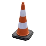 Pachołek drogowy 100 cm - ciężka podstawa, odblaskowy, PE