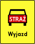 Tabliczka T-16 - tabliczka wskazująca miejsce wyjazdu wozów strażackich