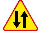Znak A-20 - odcinek jezdni o ruchu dwukierunkowym