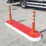 Azyl drogowy mini, PVC  - zakończenie, czerwony 