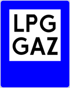 Znak D-23a - stacja paliwowa tylko z gazem do napędu pojazdów