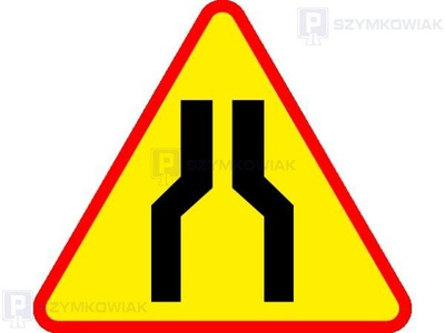 Znak A-12a - zwężenie jezdni - dwustronne