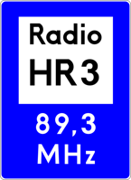 Znak D-34a - informacja radiowa o ruchu drogowym