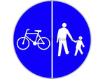 Znak kompilacji C-13 i C-16 - droga, na której dopuszcza się tylko ruch pieszych i rowerów