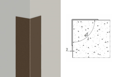 Narożna ochrona ścian PCV 50x50 mm