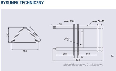 Stojak rowerowy INFINITE - poszerzenie 2 miejsca