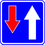 Znak D-5 - pierwszeństwo na zwężonym odcinku jezdni