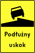 Tabliczka T-12 - tabliczka wskazująca podłużny uskok nawierzchni