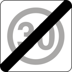 Znak B-44 - koniec strefy ograniczonej prędkości