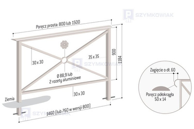 Bariera HERITAGE z poręczą