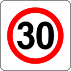 Znak B-43 - strefa ograniczonej prędkości