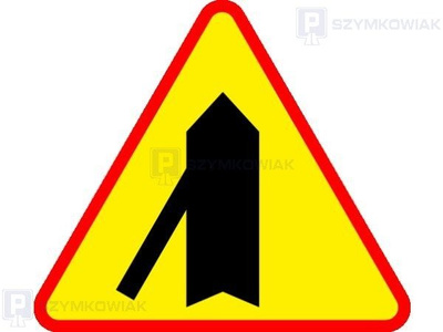 Znak A-6e - wlot drogi jednokierunkowej z lewej strony