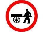 Znak B-12 - zakaz wjazdu wózków ręcznych