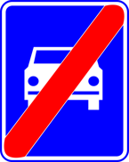 Znak D-8 - koniec drogi ekspresowej