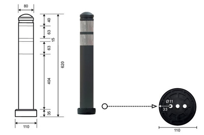 Słupek elastyczny demontowalny EMKA 01