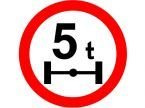 Znak B-19 - zakaz wjazdu pojazdów o nacisku osi większym niż ...t