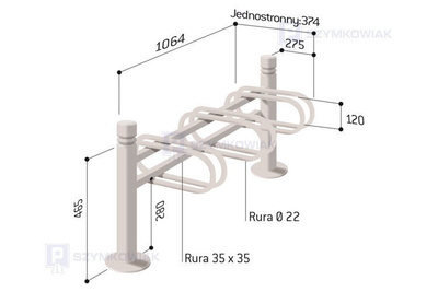 Stojak rowerowy dwustronny DECOR - 6 miejsc