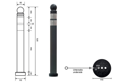 Słupek elastyczny demontowalny EMKA 04