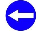 Znak C-3 - nakaz jazdy w lewo przed znakiem