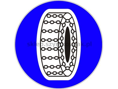 Znak C-18 - nakaz używania łańcuchów przeciwpoślizgowych