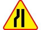 Znak A-12c - zwężenie jezdni - lewostronne