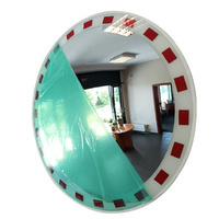 Lustro kontrolne - biało czerwona rama, akryl