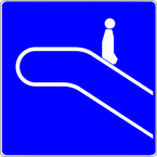 Znak D-35a - schody ruchome w dół