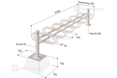 Stojak rowerowy dwustronny DECOR - 12 miejsc