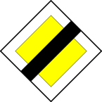 Znak D-2 - koniec drogi z pierwszeństwem