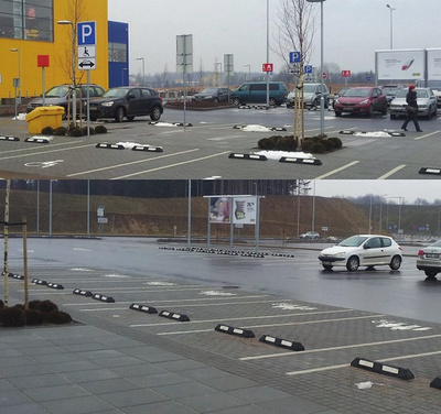 Separator parkingowy 90 cm; taśma biała