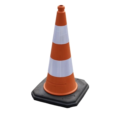 Pachołek drogowy 100 cm - ciężka podstawa, odblaskowy, PE