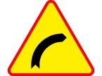 Znak A-1 - niebezpieczny zakręt w prawo